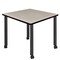 Regency Kee Mobile Tables, 36 W, 36 L, 29 H, Wood, Metal Top, Maple TBMC3636PLBK - alternate 1